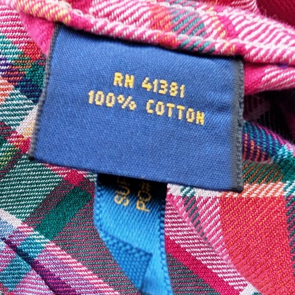 Polo Ralph Lauren  Cotton Plaid Button Down Shirt Size XL Dark Pink Green Colors - Picture 8 of 13